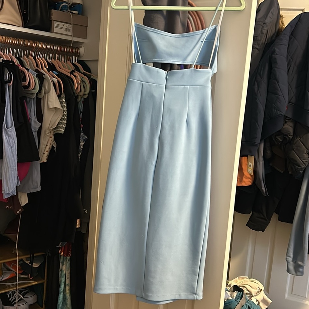 HELLO MOLLY LIGHT BLUE MIDI DRESS - Picture 5 of 6